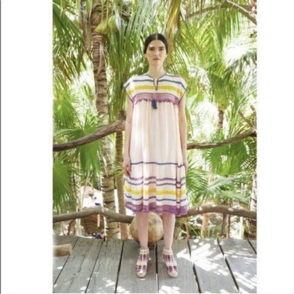 Free People Carolina K Boho Crochet Midi Dress S - Picture 4 of 6